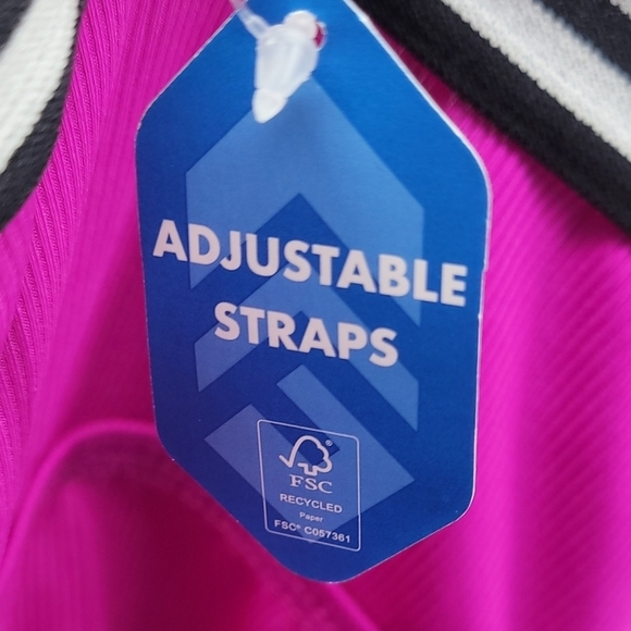 Free Country Women's Magenta Plus Size Track Stripe Tankini Size xxl - Picture 5 of 14